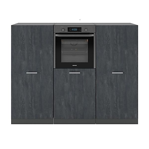 Vicco Küchenzeile R-Line, Schwarz Beton/Anthrazit, 180 günstig online kaufen