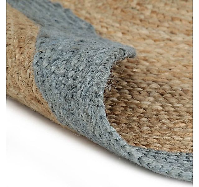 furnicato Teppich Handgefertigt Jute mit Olivgrünem Rand 90 cm, 90 cm günstig online kaufen