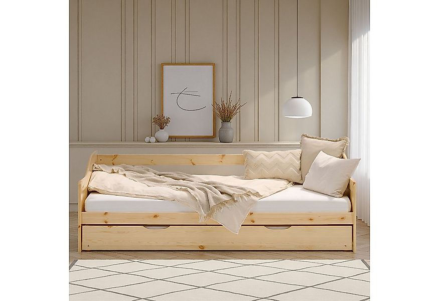 Homestyle4u Ausziehbett 90x200 Holz Gästebett mit Ausziehfunktion 2 Liegefl günstig online kaufen