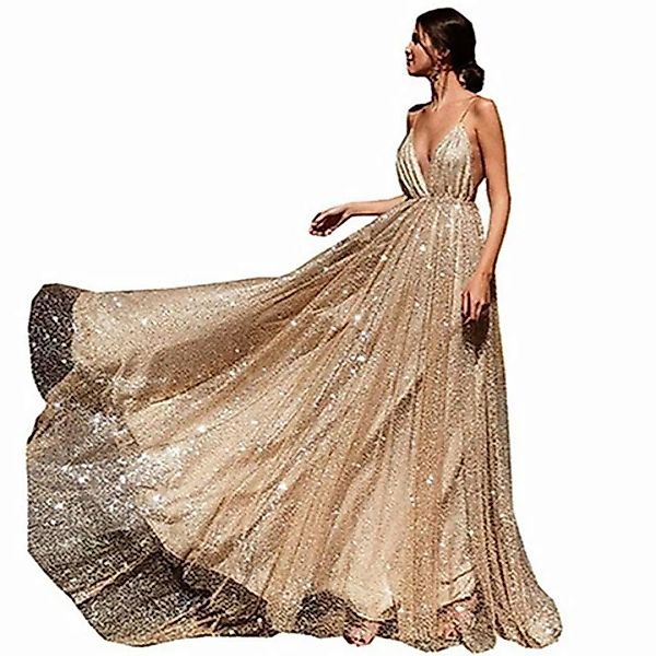 RUZU UG Abendkleid Sexy Strapskleid V-Ausschnitt Cocktailkleid Brautkleid P günstig online kaufen
