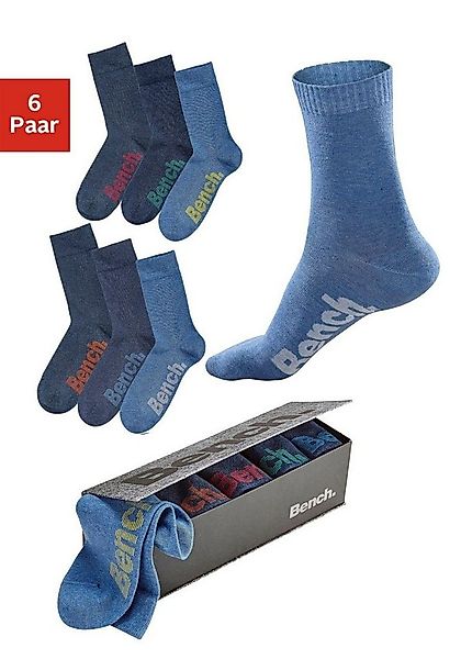 Bench. Socken (Box, 6-Paar) mit verschiedenfarbigen Logos günstig online kaufen