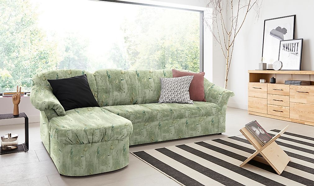 DOMO collection Ecksofa »Pegnitz, elegante Rückensteppung, kompakte Stellma günstig online kaufen