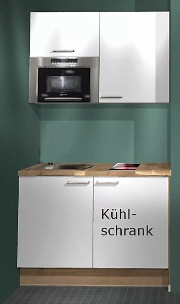 Einbauküche MANKAFUN WS1.2 Weiß - Schränke montiert/ Küchenzeile 122 cm mit günstig online kaufen