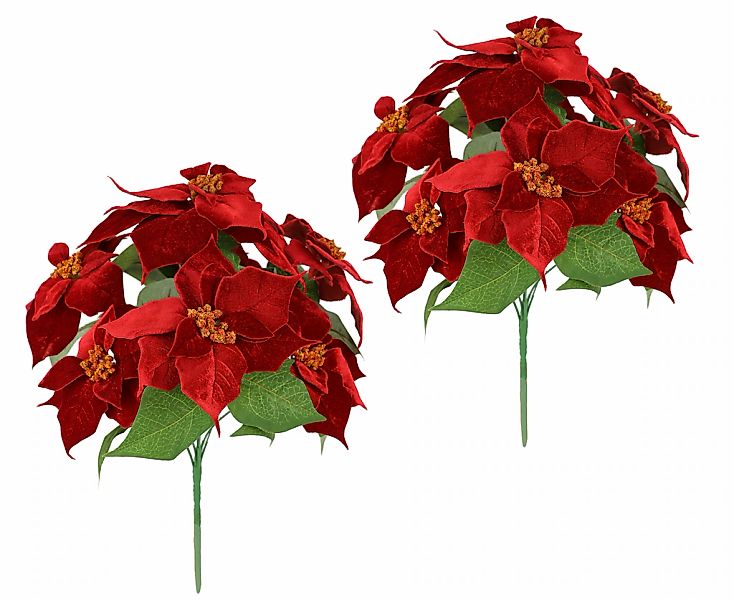 I.GE.A. Kunstblumenstrauß "Samt-Poinsettiabouquet" Weihnachtsstern aus Samt günstig online kaufen