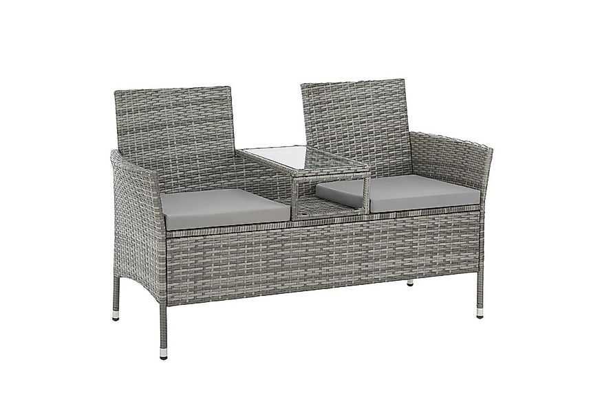 SVITA Gartenbank CHICAGO, 2-Sitzer, Rattanbank, Polyrattan, Grau günstig online kaufen