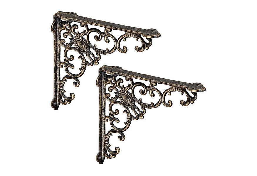 relaxdays Wandregalhalter 6 x Regalwinkel antik bronze günstig online kaufen