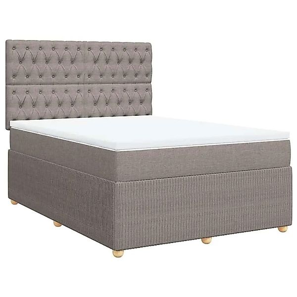 vidaXL Boxspringbett mit Matratze Taupe 140x190 cm Stoff 3292062 günstig online kaufen