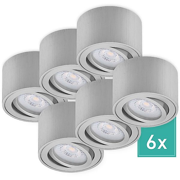 Oktaplex 6er Set Aufputz Spot Lile S Schwenkbar inkl. LED-Module Warmweiß 3 günstig online kaufen