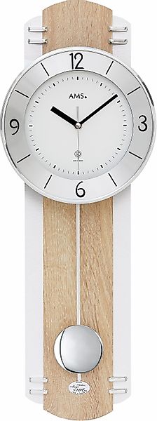 AMS Funk-Pendelwanduhr F5291 (Quarzuhr,Holzgehäuse,Esszimmer,Wohnzimmer,Mad günstig online kaufen