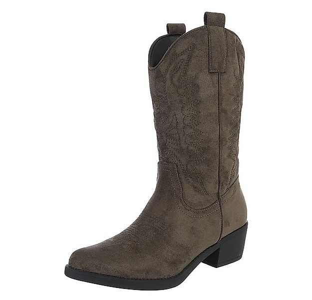Ital-Design Elegante Damen-Stiefel mit Kunstvollen Details und Absatz Weste günstig online kaufen