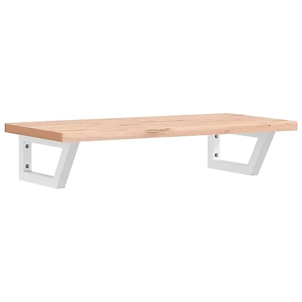 vidaXL Waschbeckenregal Wandmontage Stahl und Massivholz Buche 3302354 günstig online kaufen