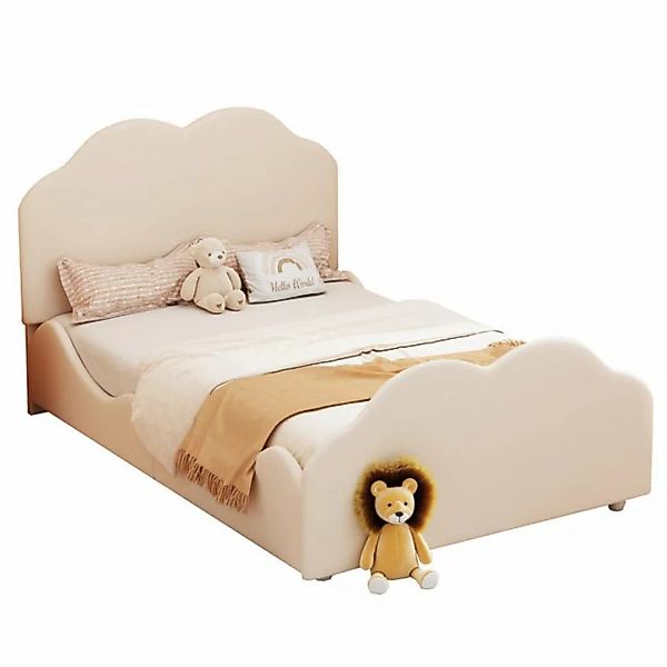 EXTSUD Kinderbett Polsterbett 90 x 200 cm hohes Geländer-Kinderbettgestell, günstig online kaufen