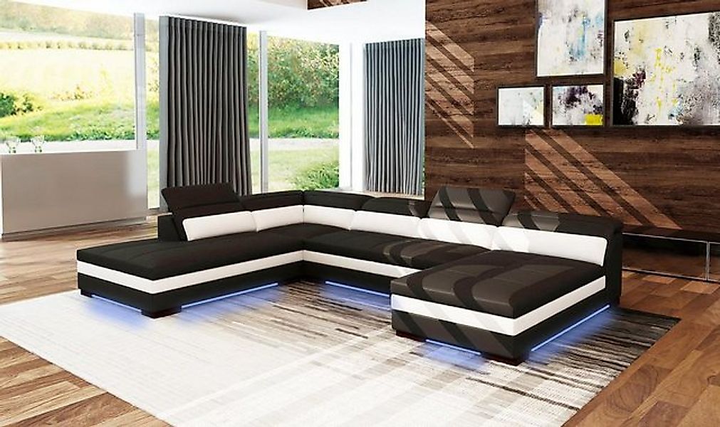 JVmoebel Ecksofa Ledersofa Couch Wohnlandschaft Eck Garnitur Sofa, Made in günstig online kaufen