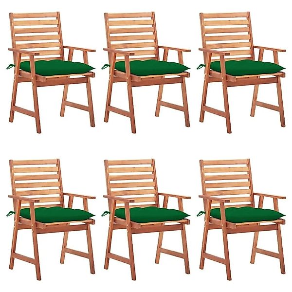 vidaXL Garten-Essstühle 6 Stk mit Kissen Massivholz Akazie 3078367 günstig online kaufen