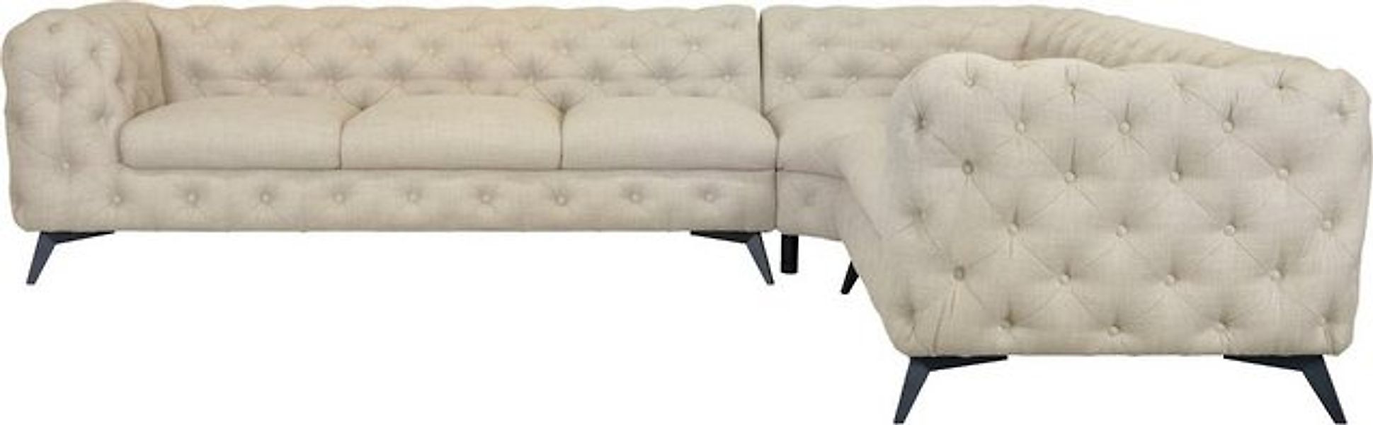 Leonique Chesterfield-Sofa "Ecksofa GLYNIS L-Form mit Wellenunterfederung, günstig online kaufen