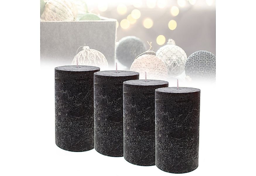 Candelo Stumpenkerze Kerzen Ambiente Rustic Stumpenkerzen - Schwarz - große günstig online kaufen