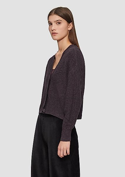 QS Cardigan Strickjacke Kurze Strickjacke aus Baumwollmix mit Knöpfen günstig online kaufen