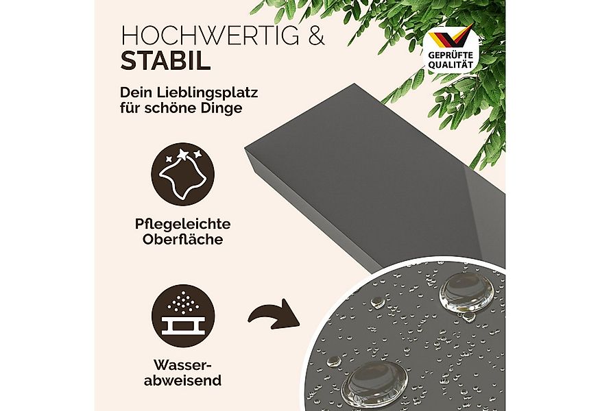 Casaria Wandboard, Grau Hängeregal mit Halterung 15kg Tragkraft Küche Hochg günstig online kaufen