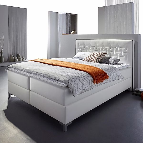 INOSIGN Boxspringbett "Coos" mit besonderer Steppung im Kopfteil, 3 Matratz günstig online kaufen
