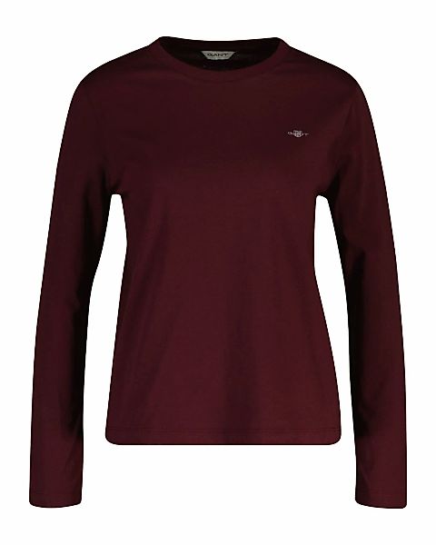 Gant Langarmshirt "REG SHIELD LS T-SHIRT", kleine Logostickerei auf der Bru günstig online kaufen