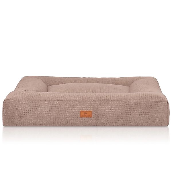 Knuffelwuff Hundebett Sofia Orthopädisch Velours 80x60cm Beige günstig online kaufen