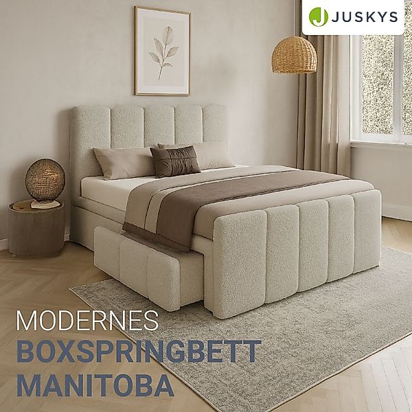 Juskys Boxspringbett Manitoba, Bett mit Federkernmatratze, günstig online kaufen