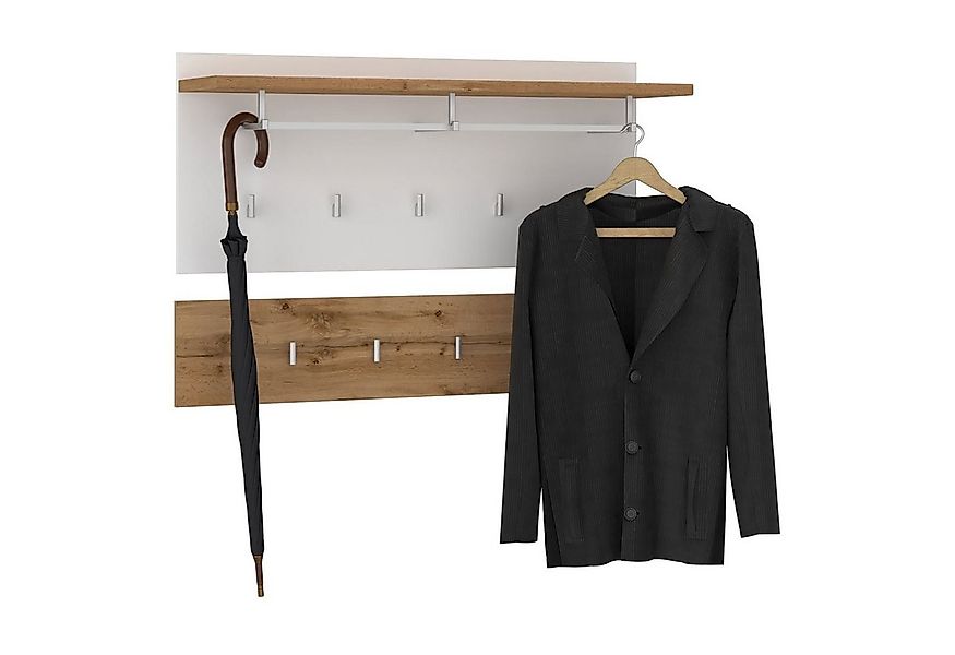 CARO-Möbel Wandgarderobe BILBAO, Wandgarderobe Garderobenpaneel Flurgardero günstig online kaufen