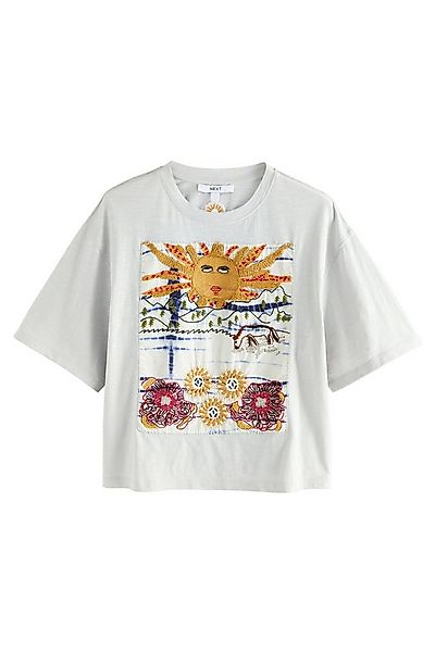 Next T-Shirt T-Shirt mit Grafikprint + Stickerei, Sonnen-Szene (1-tlg) günstig online kaufen