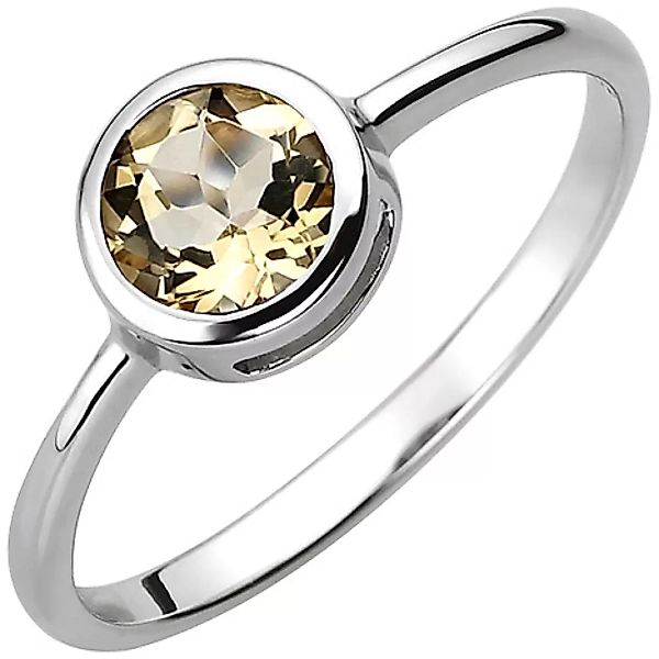 SIGO Damen Ring 925 Sterling Silber 1 Citrin gelb Silberring günstig online kaufen