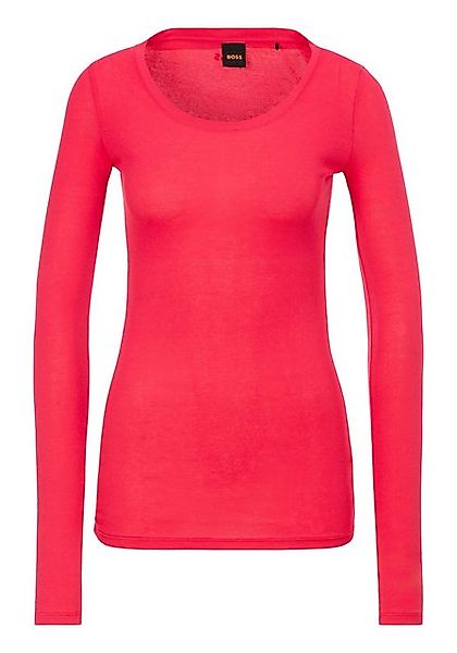BOSS ORANGE Langarmshirt "Elayer Premium Damenmode", mit tiefem Ausschnitt günstig online kaufen
