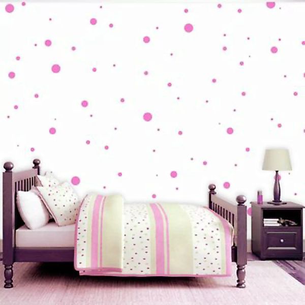 artgeist Fototapete Charming Dots rosa/weiß Gr. 50 x 1000 günstig online kaufen