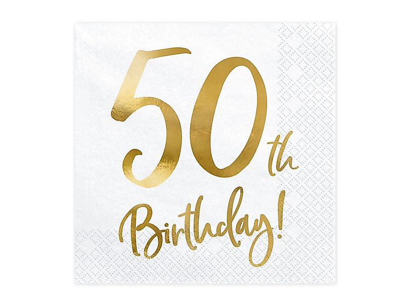 partydeco Hängedekoration Servietten 'Birthday Gold' 20Stk./33x33cm, günstig online kaufen