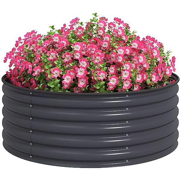 Outsunny Hochbeet aus Stahl, Pflanzbeet Frühbeet Gartenbeet stapelbar Blume günstig online kaufen