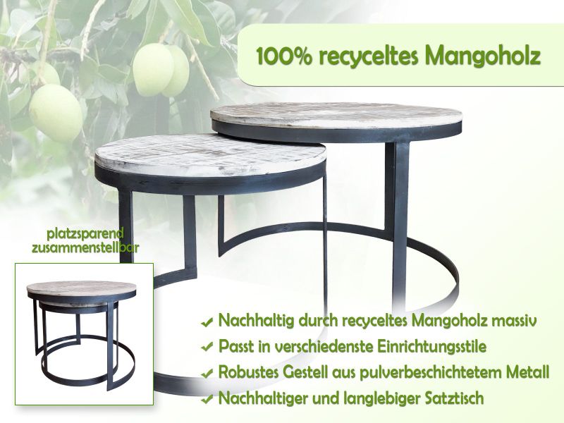 Amagohome Couchtisch Couchtisch 2er Set rund günstig online kaufen