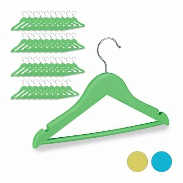 relaxdays 40x Kleiderbügel Kinder Grün grün günstig online kaufen