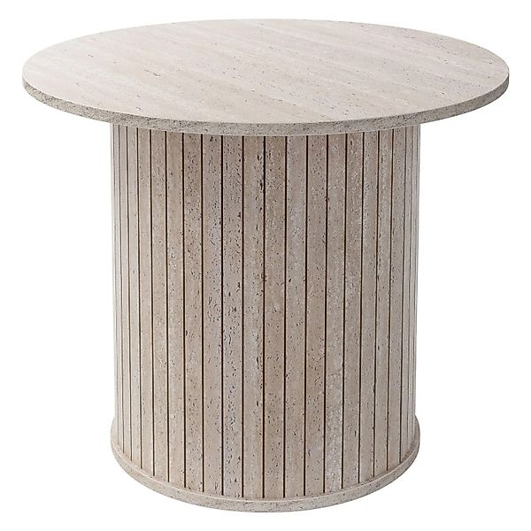 ML-Design Couchtisch Rund Ø60 x 50 cm Stein-Optik Beige günstig online kaufen