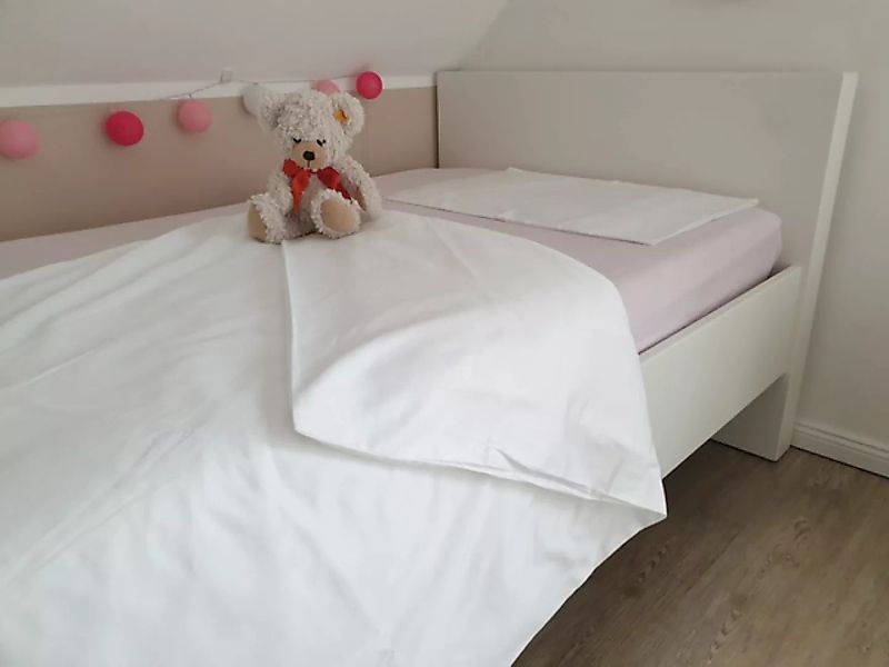 Kinderbettwäsche-set Glattsatin, Weiß, 1 Kissen- Und Bettbezug 100x135 Cm günstig online kaufen