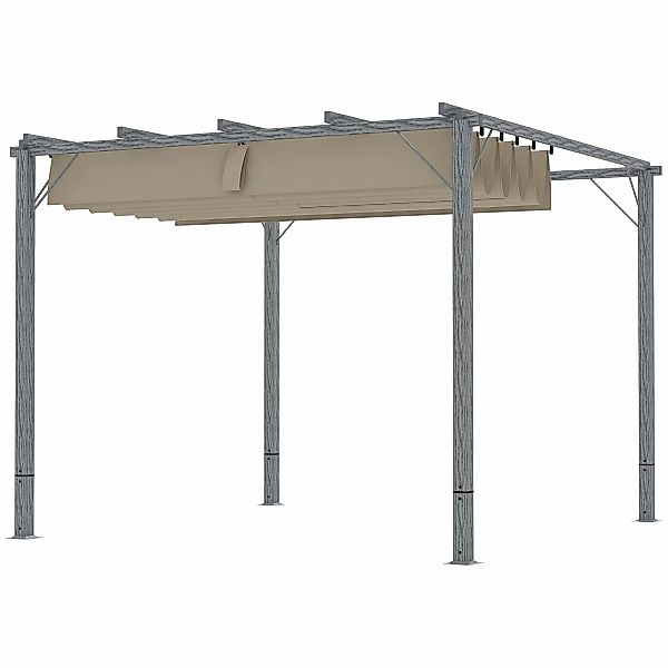 Outsunny Pergola ca. 3x3m Garten Pavillon mit magnetischen Pad, Terrassenda günstig online kaufen