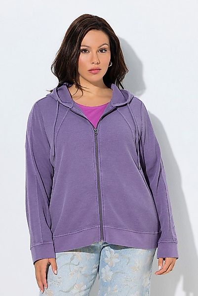 Ulla Popken Sweatjacke Sweatjacke Waffelpiqué Kapuze Langarm günstig online kaufen