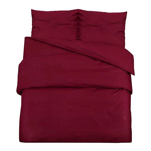 vidaXL Bettwäsche-Set Bordeauxrot 200x200 cm Leichte Mikrofaser 136043 günstig online kaufen