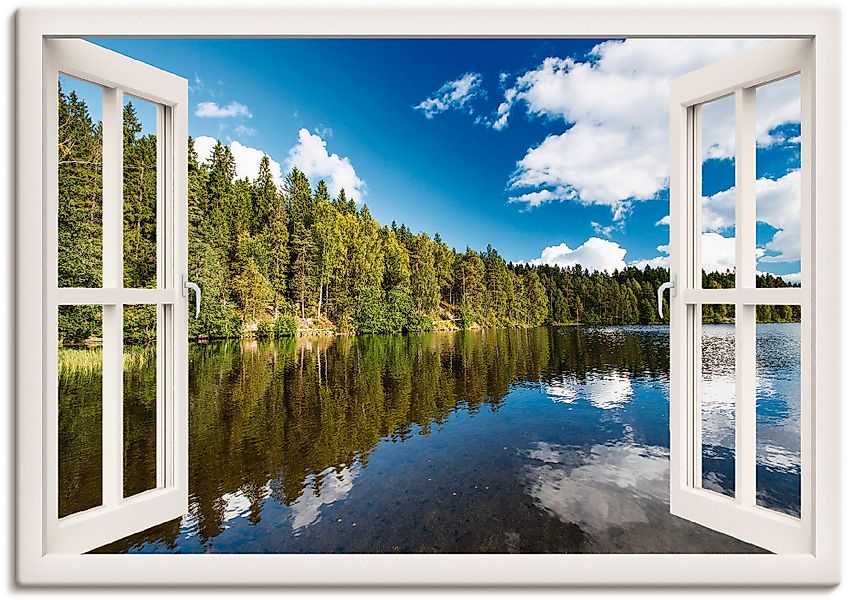 Artland Wandbild "Fensterblick Norwegische Landschaft", Fensterblick, (1 St günstig online kaufen