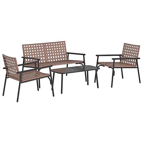 vidaXL Garten Essgruppe 4-Tlg Braun Poly Rattan 42004145 günstig online kaufen