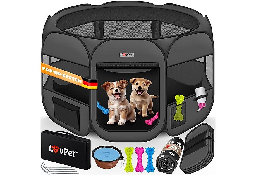Lovpet Laufstall, Innen- und Außenbereich, inklusive Faltnapf, Decke und Ta günstig online kaufen