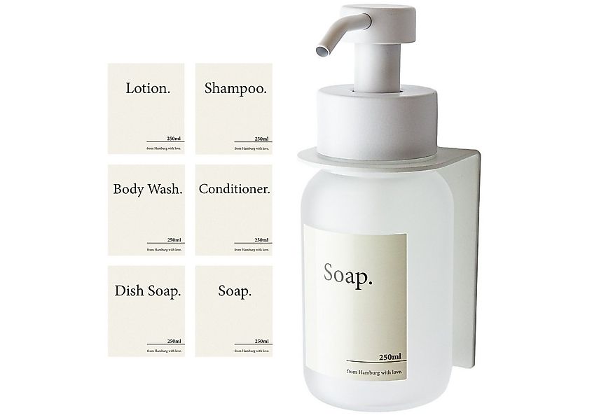 Designfabrik Hamburg Seifenspender Wandmontage ohne Bohren 250 ml, Pumpspen günstig online kaufen