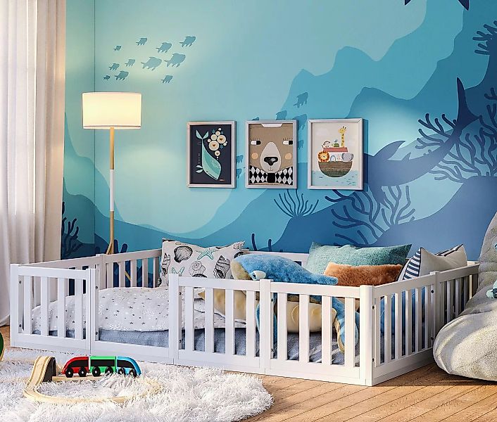 Bellabino Kinderbett Tapi (140x200, weiß, inkl. Lattenrost und Rausfallschu günstig online kaufen