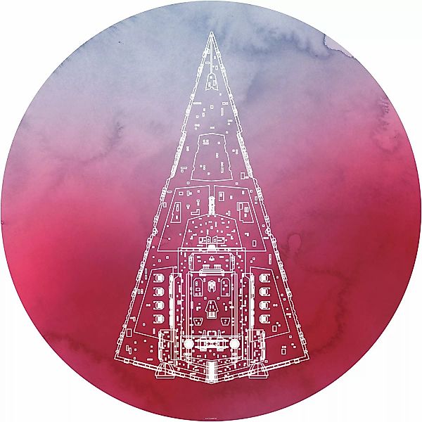 Disney Selbstklebende Runde Tapete Star Wars Star Destroyer Rosa Ø 128 cm 6 günstig online kaufen