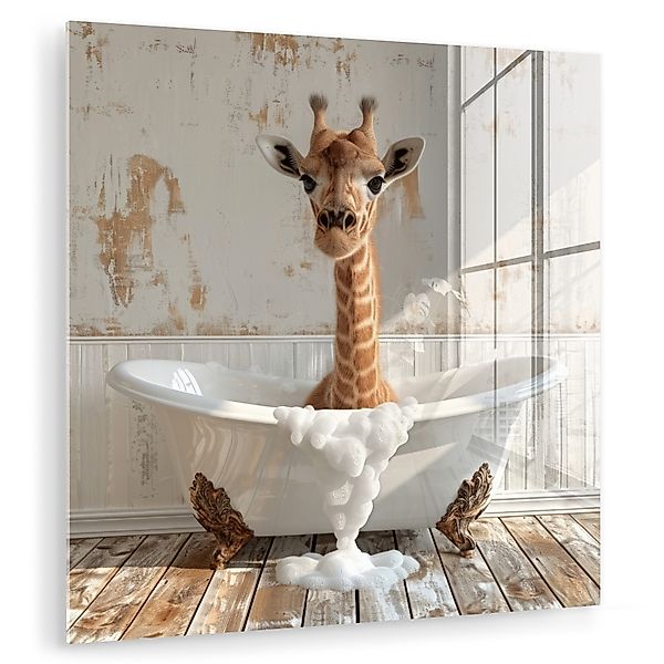 MuchoWow Acrylglasbild Giraffe - Badewanne - günstig online kaufen