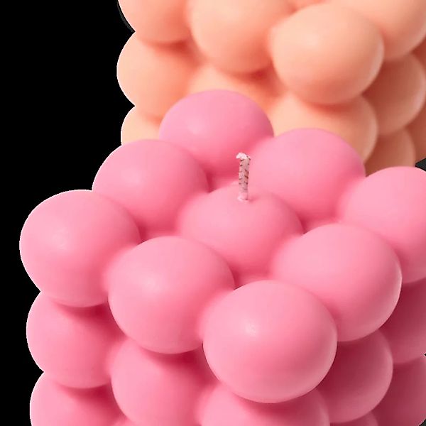 2 x Foam Sandalwood & Vanilla Bubble-Kerzen, Rosa und Apricot - MADE.com günstig online kaufen