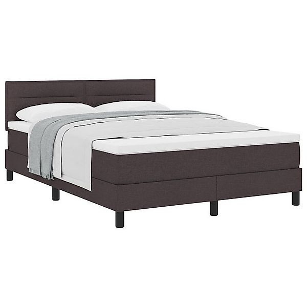 vidaXL Bett Boxspringbett mit Matratze Dunkelbraun 140x190 cm Stoff (1-tlg) günstig online kaufen