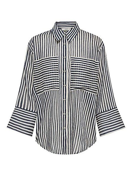 JACQUELINE de YONG Blusenshirt Hemd weite 3/4 Ärmel Knopfleiste Rundhals He günstig online kaufen